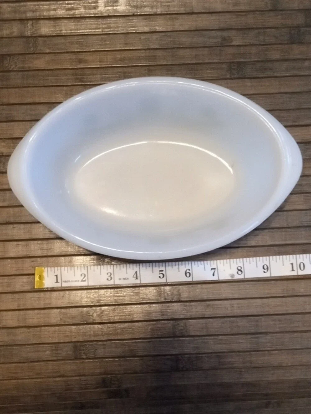 Vintage Glasbake Green Daisy Milk Glass USA Oval Casserole Dish